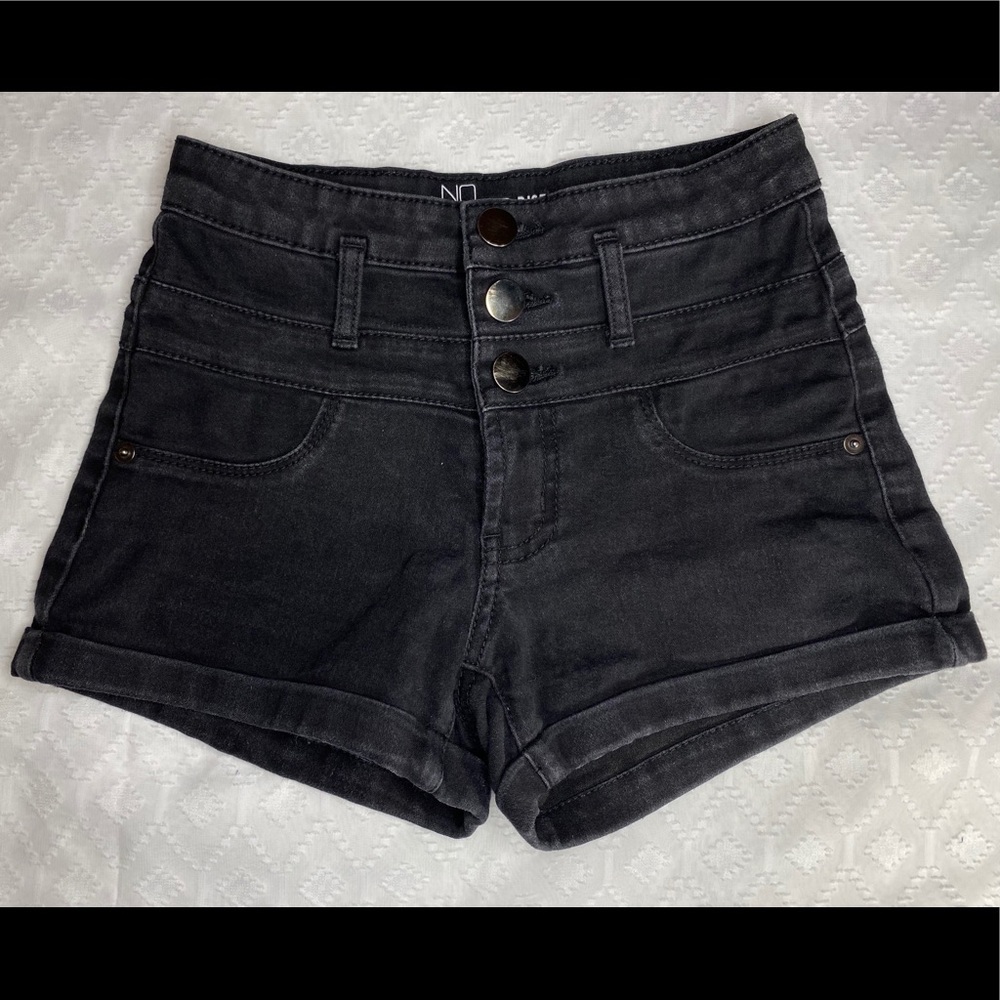 Juniors NOBO Mid Rise Faded Black Shortcuts